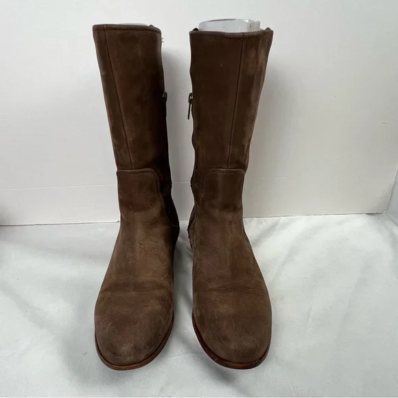 Ugg Annisa Riding Boots Brown Leather Women’s Size 8 - Picture 11 of 11